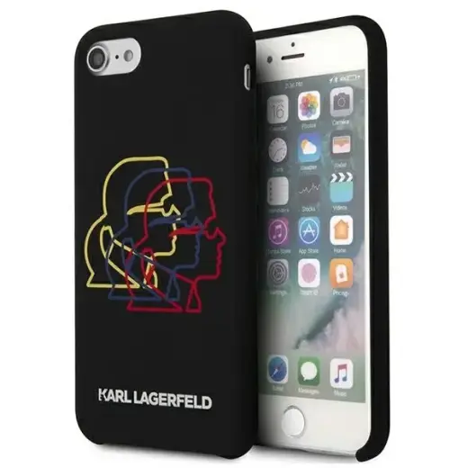 Karl Lagerfeld KLHCI8SLGKBK iPhone 7|8  |SE 2020| SE 2022 hardcase czarny|black Silicone Triple Heads
