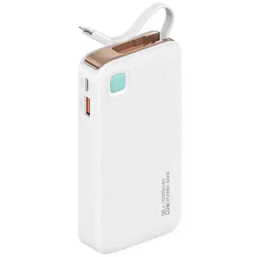 USAMS XY Series ārējais akumulators (powerbank) | 10000 mAh | 20W | Lightning | balts