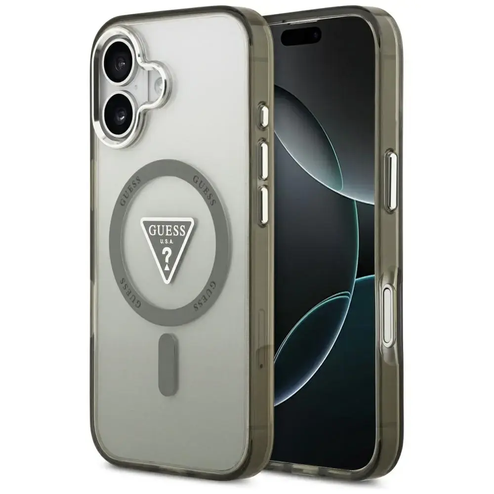 Guess IML Gradient Triangle Logo MagSafe case for iPhone 17 khaki