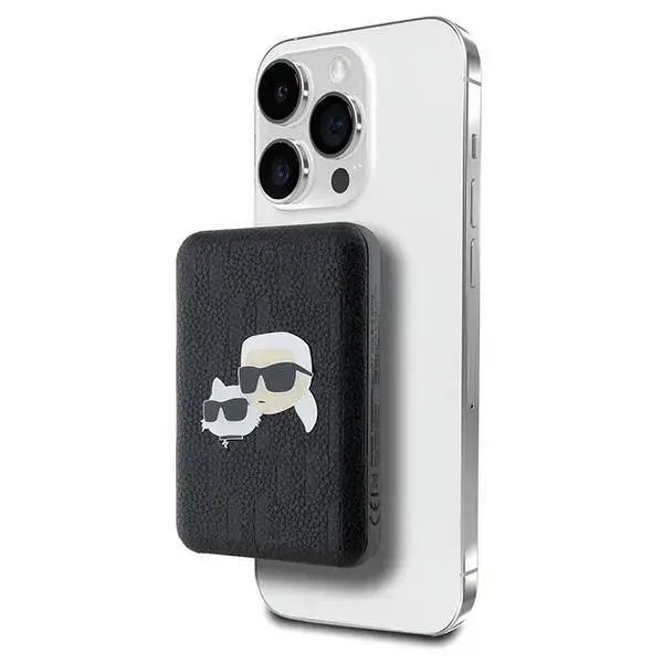 Karl Lagerfeld KLPB5FPGKSKCHK Karl&Choupette Head Pin ārējais akumulators (powerbank) | 5000 mAh | 16W | MagSafe | melns