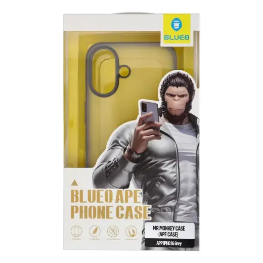 BLUEO APE maciņš telefonam iPhone 16 pelēks