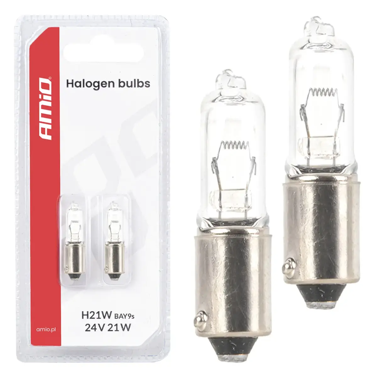 Halogen bulb H21W 24V 21W BAY9S AMIO-05023