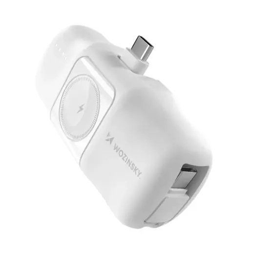 Внешний аккумулятор (powerbank) Wozinsky WF16-YCS Mini | 5 000 мА·ч | 15 Вт | USB-C, Apple Watch | белый