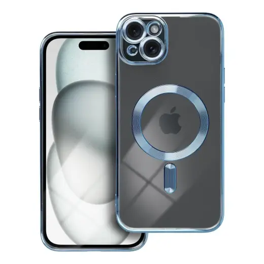 Case for iPhone 15 PLUS Electro Mag Cover compatible with MagSafe blue