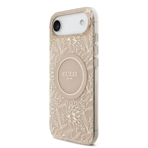 Guess IML Flowers Allover Strap MagSafe Case for iPhone Air Pink