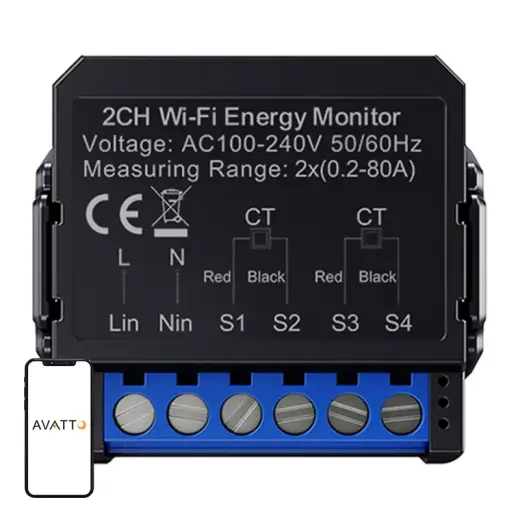 Avatto WiFi WPM16-2 smart bi-directional energy meter