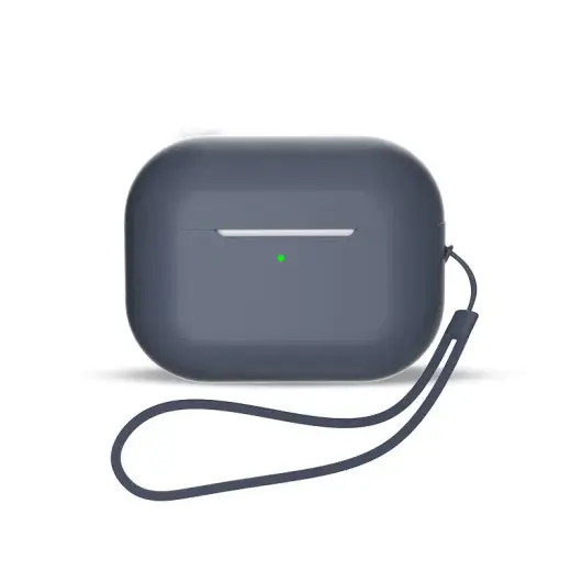 Silicone case for AirPods 1 | AirPods 2 + wrist strap lanyard - blue
