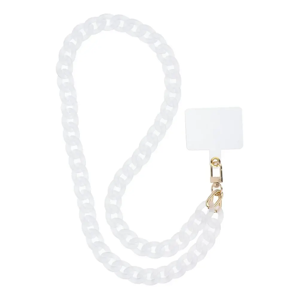 PANAMA LONG Phone lanyard, Phone pendant / cord length 80cm (40cm in the loop) / on neck - white
