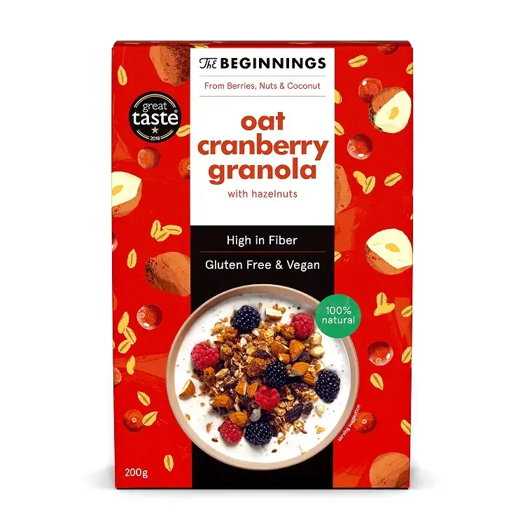 Granola THE BEGINNINGS Auzu dzērveņu, 200g