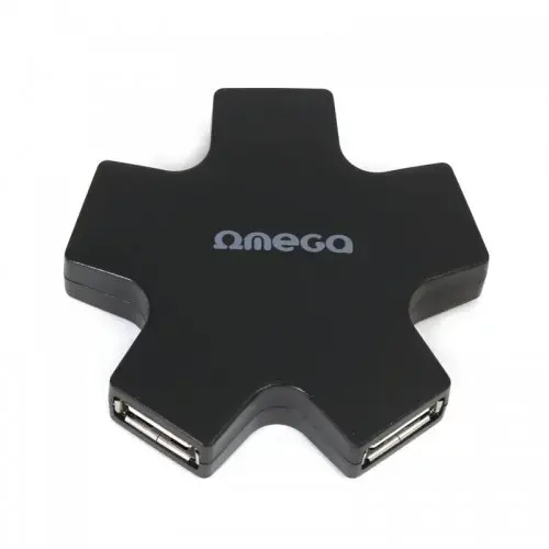 Omega OUH24SB USB Hubs 1 x 5 Sadalītājs Melns (Zvaigzne)