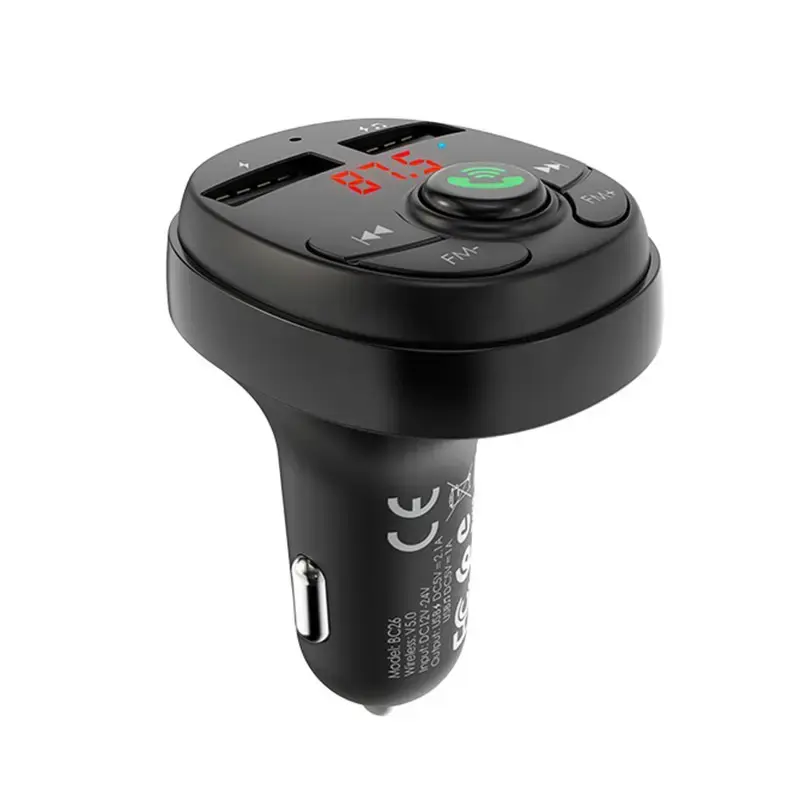 Borofone BC26 automašīnas FM raidītājs USB | Bluetooth 5.0 | FLAC | 2.4A