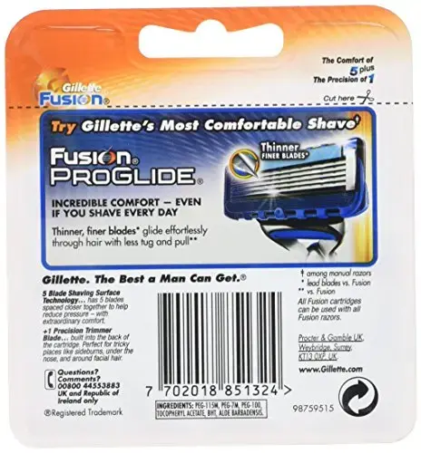 Gillette Fusion5 Xl Razor Blades 8 Pack in Orange