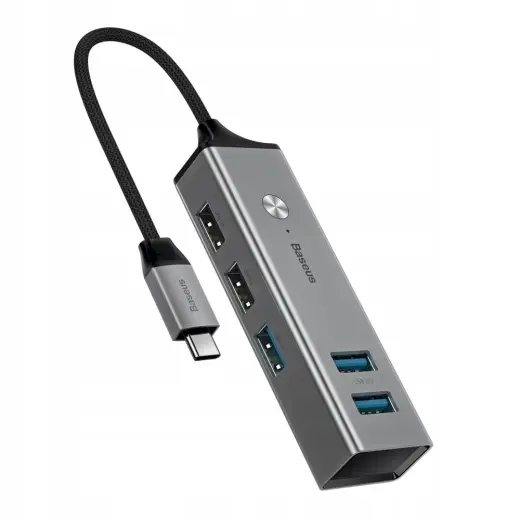 Baseus CAHUB-D0G USB hubs - sadalītājs 3 x USB 3.0 | 2 x USB 2.0 | Power Delivery Melns