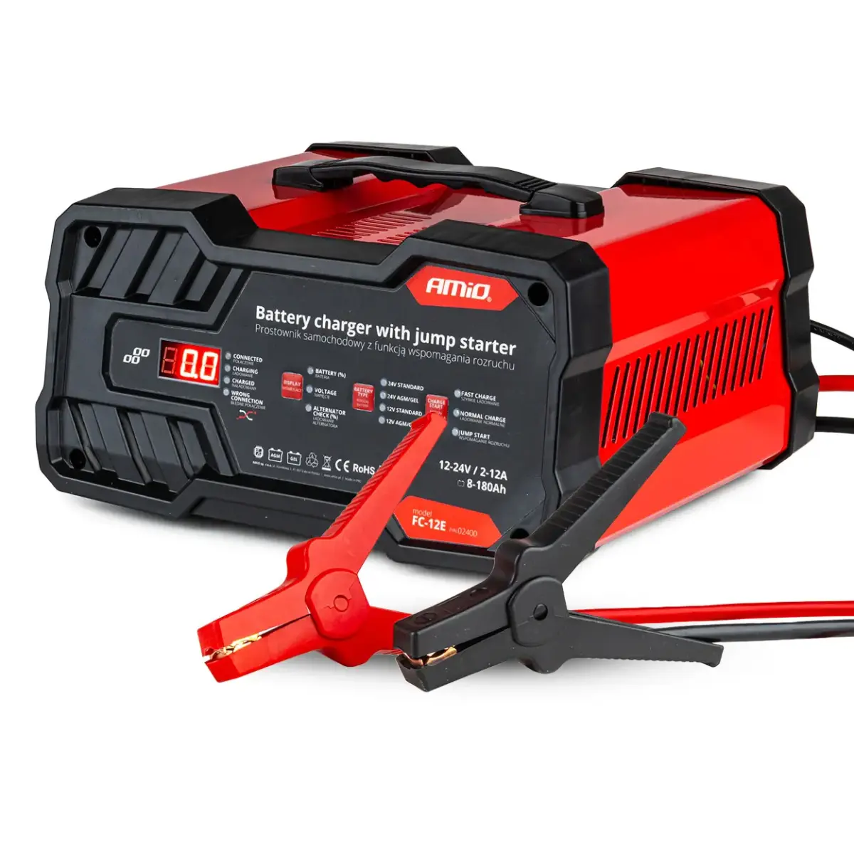 Battery charger 12A 12/24V  with jump starter 12V 75 A