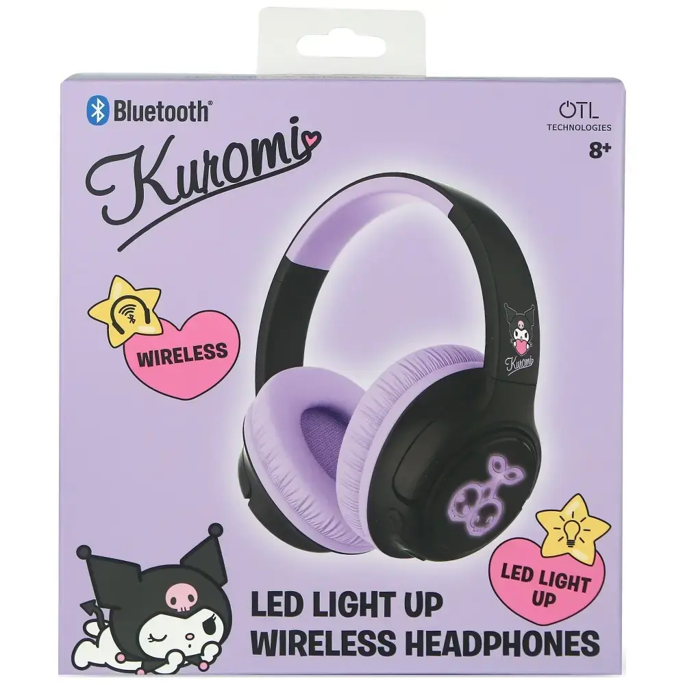 Wireless On-Ear Headphones OTL Kuromi LED Light Up