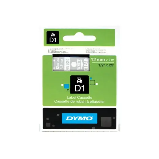 Dymo Schriftband Clear White 45020 (S0720600)