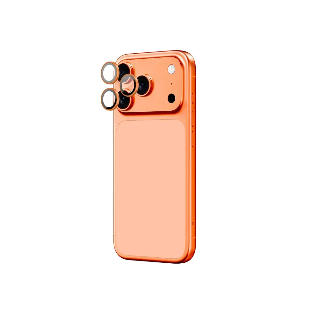 AmazingThing Camera Glass Protector for iPhone 17 Pro | Pro Max - with Orange Frame