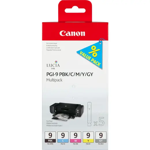 Tindikassettide komplekt Canon PGI-9 1034B013 fotomust/tsüaan/magenta/kollane/hall