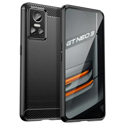 Carbon Case case for Realme GT Neo 3 flexible silicone carbon cover black