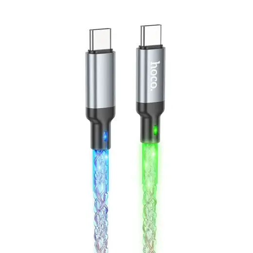 Hoco U112 duomenų perdavimo ir įkrovimo laidas | USB-C į USB-C | 60W | 1m | pilkas
