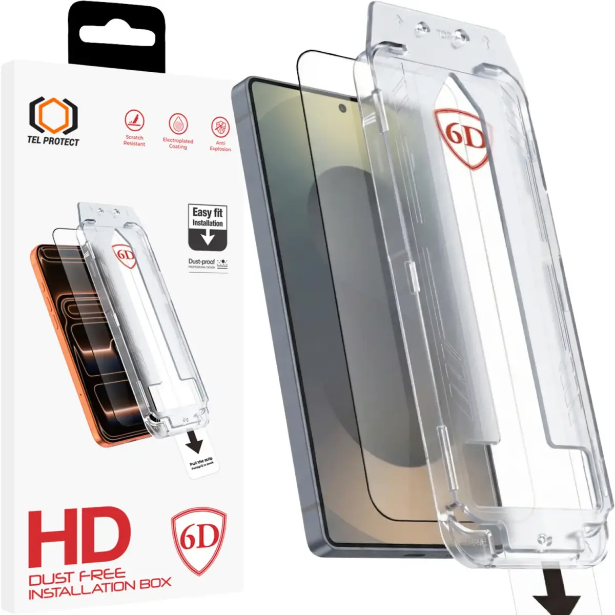 Tel Protect Dust-Free Easy Fit Full Glue 6D Tempered Glass for Samsung Galaxy S25 Ultra black (with fingerprint unlock)