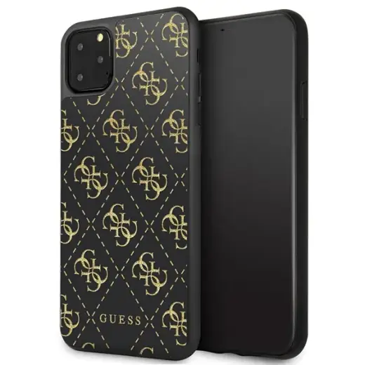 Guess GUHCN654GGPBK iPhone 11 Pro Max czarny|black hard case 4G Double Layer Glitter
