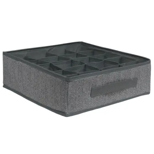 Uzglabāšanas kaste 32x32x11cm, 20 iedalījumi, pelēka