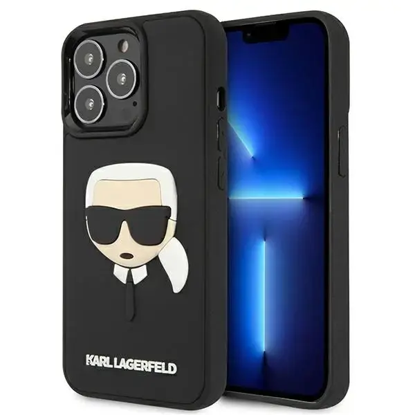 Karl Lagerfeld KLHCP13XKH3DBK iPhone 13 Pro Max 6.7" black|black hardcase 3D Rubber Karl`s Head