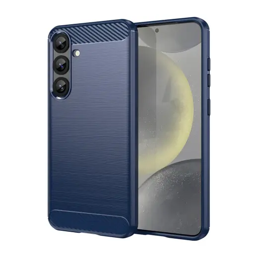 Carbon telefono dėklas Samsung Galaxy S25+ mėlynas