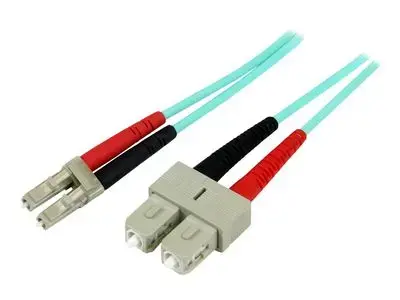 StarTech.com 2m Fiber Optic Cable - 10 Gb Aqua - Multimode Duplex 50|125 - LSZH - LC|SC - OM3 - LC to SC Fiber Patch Cable (A50FBLCSC2) - patch cable - 2 m - aqua