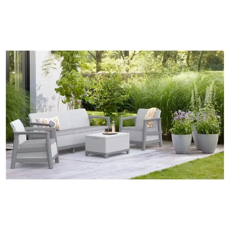 Dārza mēbeļu komplekts Scandi Linea 3 Seater Set gaiši pelēks/tumša tērauda pelēks