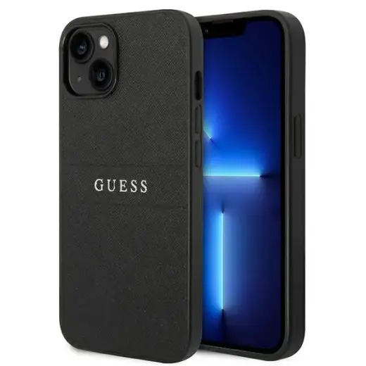 Guess PU Leather Saffiano Case for iPhone 14 Black