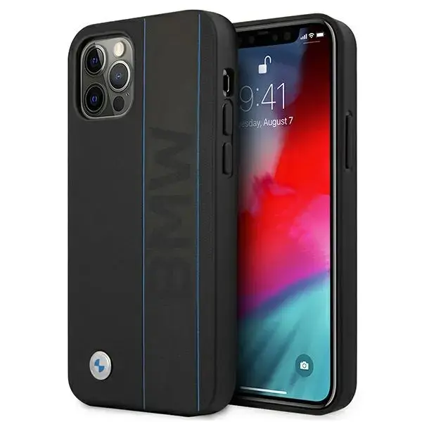 Etui BMW BMHCP12LRWBOK iPhone 12 Pro Max 6,7" czarny|black hardcase Leather Outlines