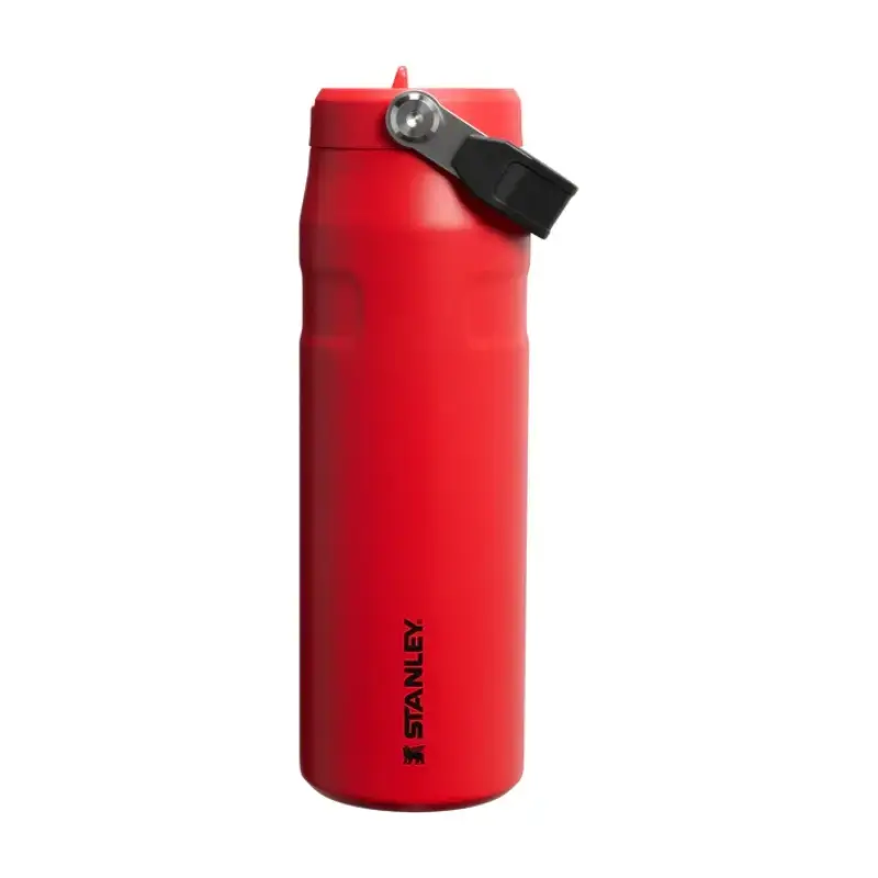 Termopudele ar salmiņu The IceFlow Bottle Flip Straw 2.0 0,71L tumši sarkana