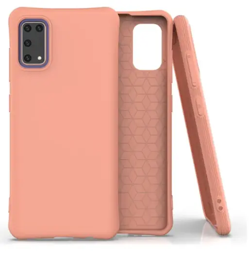Fusion Solaster Back Case Silikona Aizsargapvalks Priekš Samsung A415 Galaxy A41 Oranžs