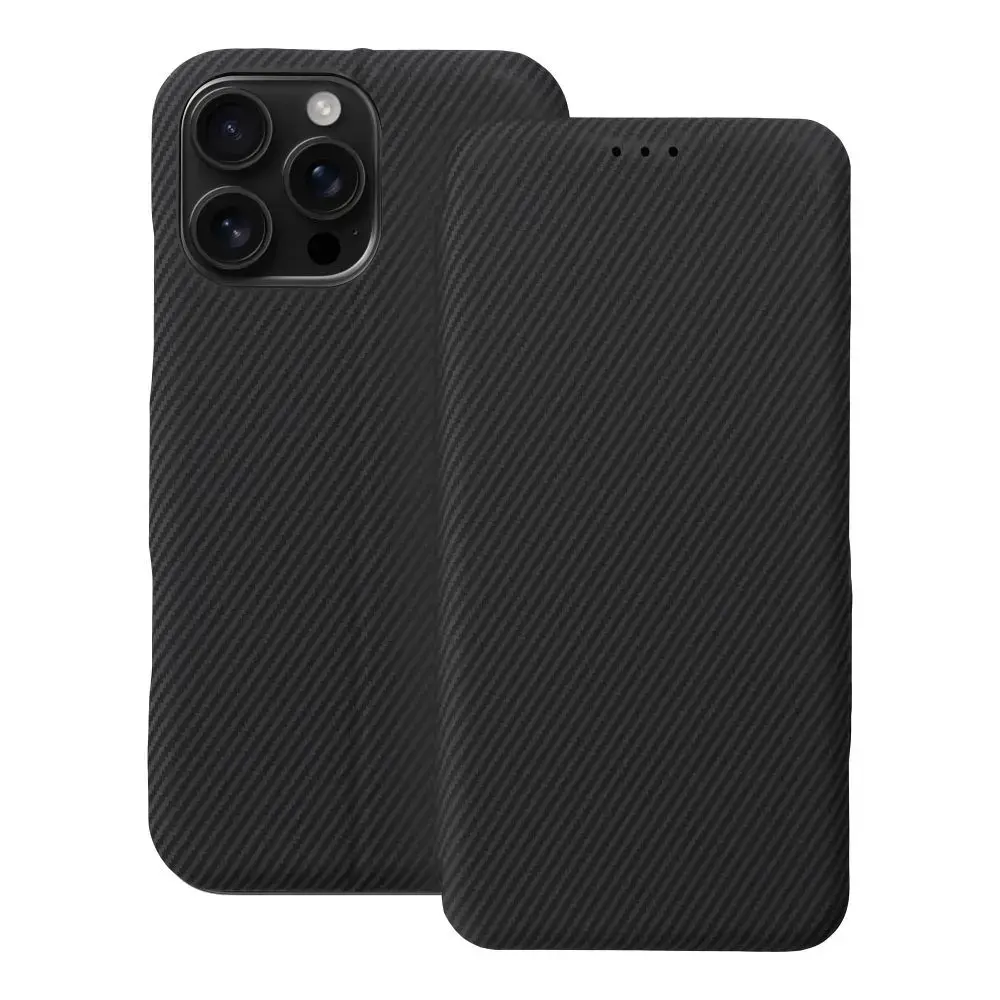 FOLIO Side Magnet grāmatveida maciņš telefonam iPhone 16 Pro Max melns