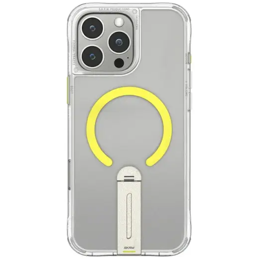 Case Skinarma Helix for iPhone 16 Pro Max Magnetic Charging 360 Rotating Stand transparent