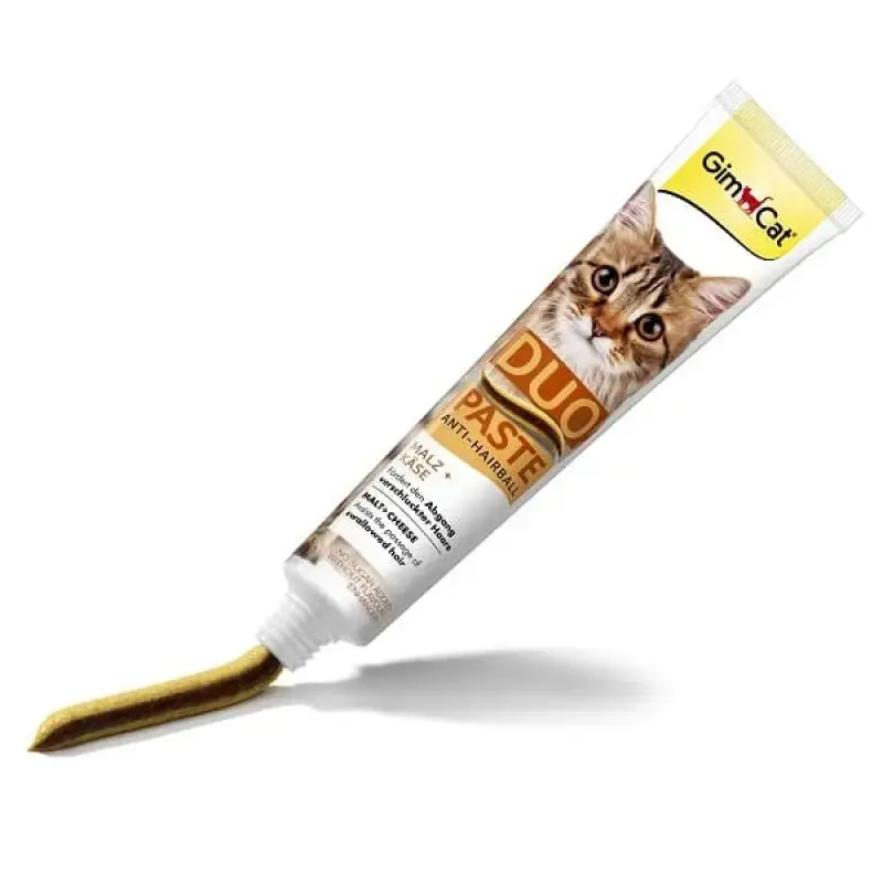 Vitaminizēta pasta kaķiem : GimCat Anti Hairball Duo Paste, Cheese, 50 g