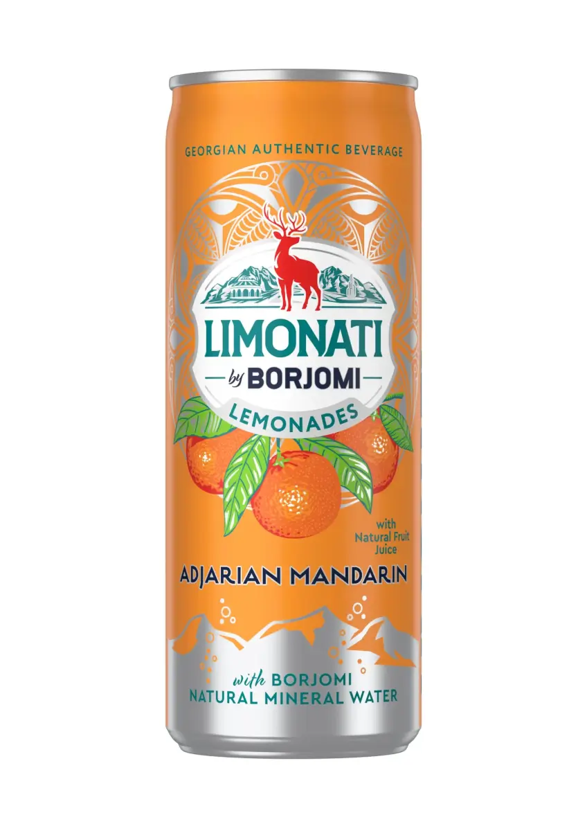 Limonāde Limonati by BORJOMI, mandarīnu, bundžā, 0.33l (DEP)