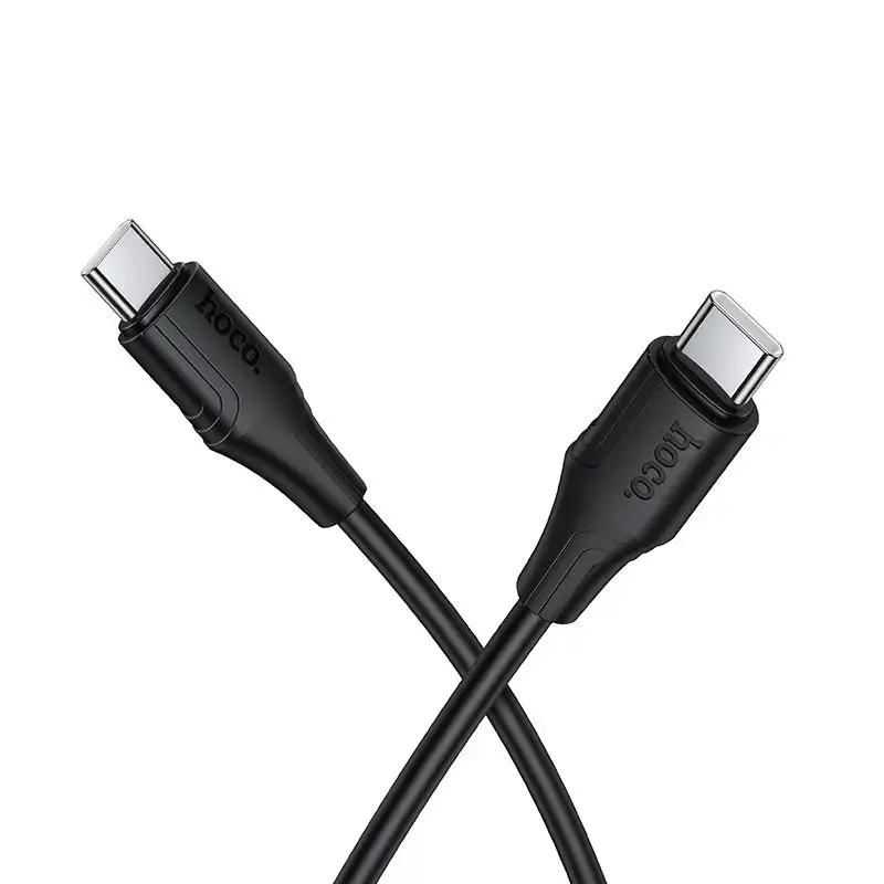 Hoco X124 datu pārraides un uzlādes vads | USB-C uz USB-C | PD, QC 3.0 | 60W | 1m | melns