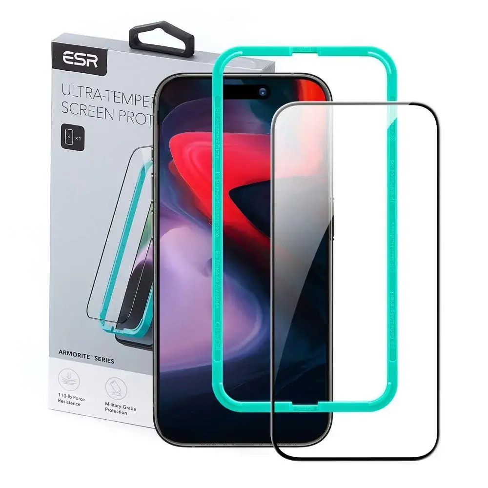 ESR Armorite Tempered Glass for iPhone 15 Pro - Black