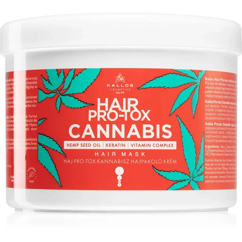 Kallos Hair Pro-Tox Cannabis Regenerating Hair Mask with Hemp Oil 500 Ml