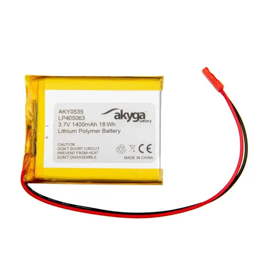 Lithium Polymer Battery Akyga AKY0535 LP405063 Li-Po 3.7V|1400mAh PCM JST 2.54 2-Pin Connector 150mm