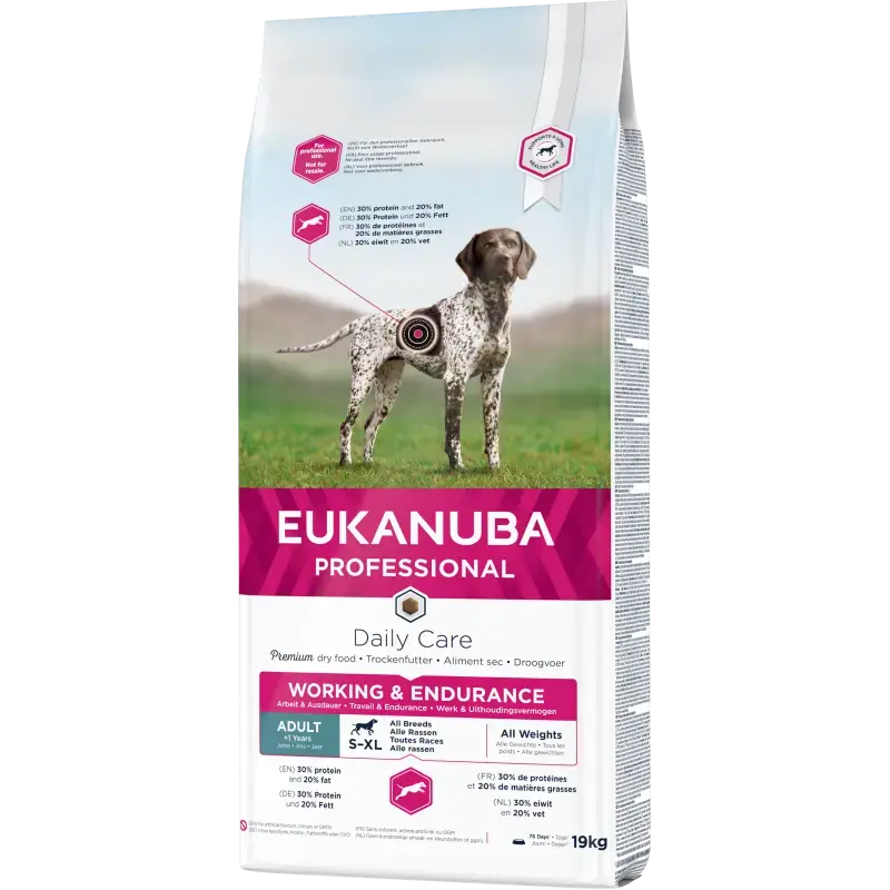 Sausa barība suņiem - Eukanuba Adult Working Endurance, 19kg