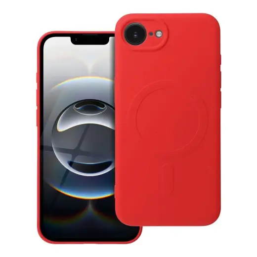Silicone Mag Cover telefono dėklas su MagSafe palaikymu iPhone 16e raudonas