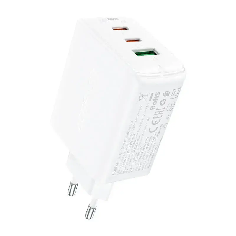 Acefast A41 tīkla lādētājs | 65W | GaN | USB-C, USB-A | balts