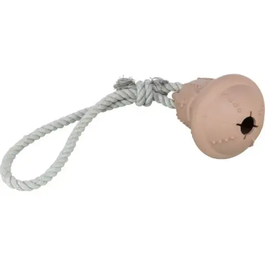 Rotaļlieta suņiem - Trixie Xmas bell on a rope, natural rubber|rope, ø 12|36 cm