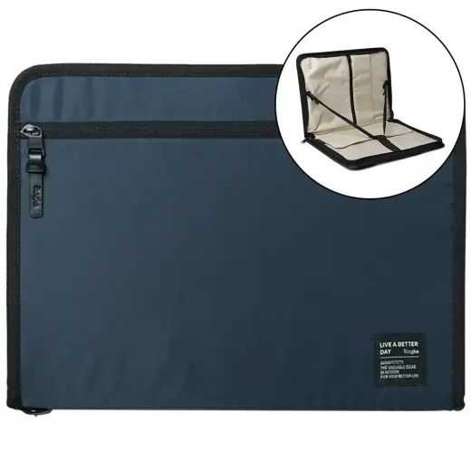 Ringke Smart Zip Pouch universal case for laptop, tablet (up to 13 ''), stand, bag, organizer, navy blue