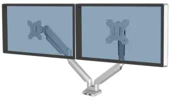 Monitora stiprinājums Fellowes PLATINUM Dual Monitor Arm Silver