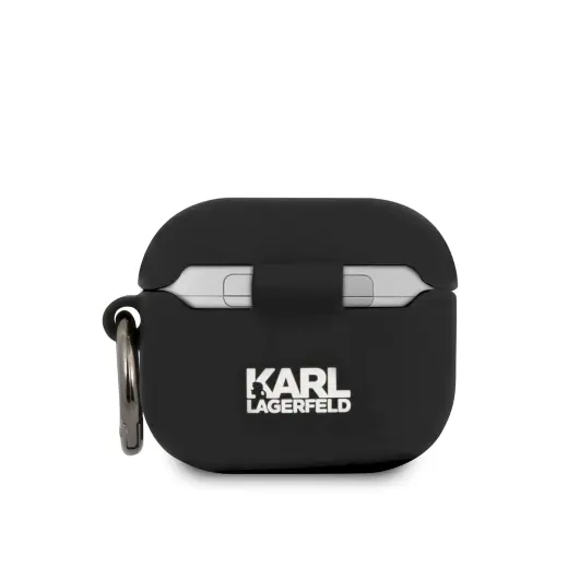 KLACA3SILKHBK Karl Lagerfeld Karl Head Silicone Case for Airpods 3 Black
